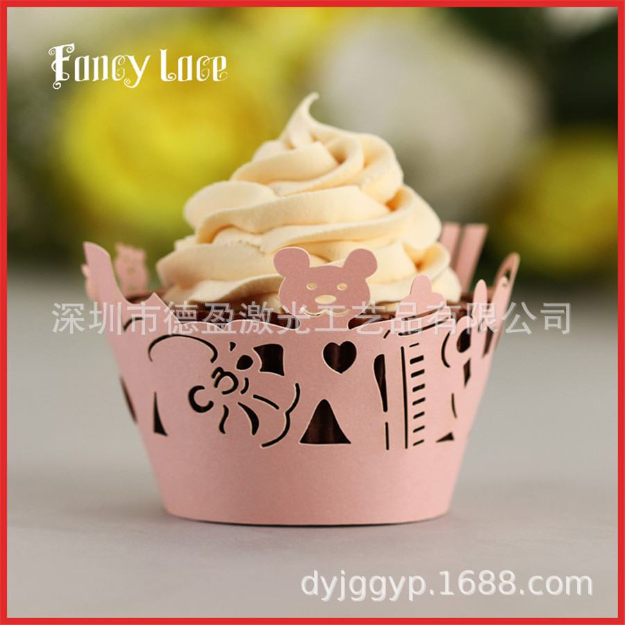 厂家批发生日百天甜品台装饰 Baby纸杯蛋糕围边Cupcake镂空蕾丝托