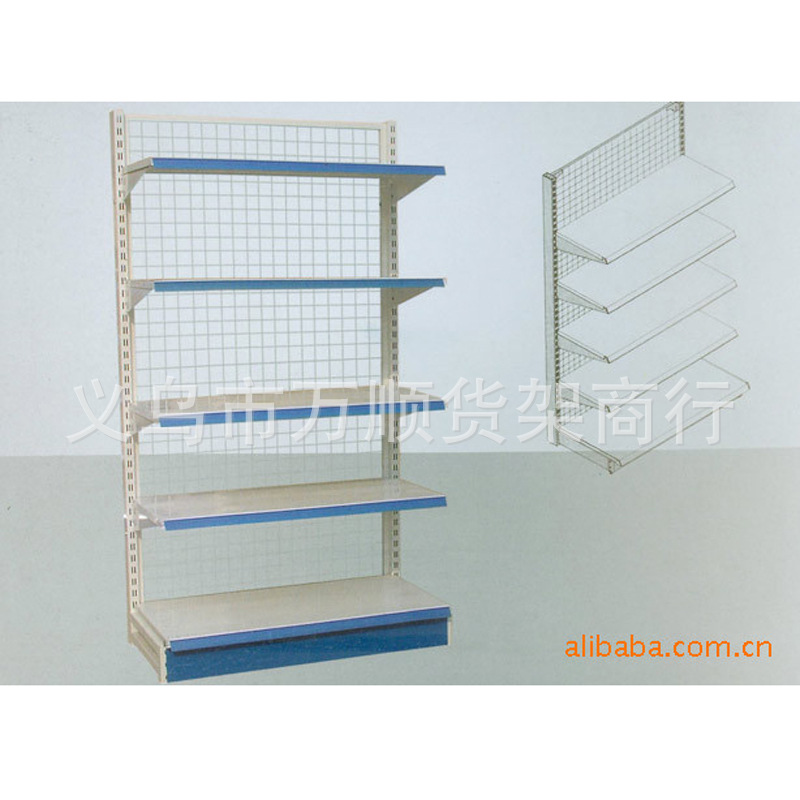 【万顺】超市货架 轻量级金属货架 单面多层货架批发