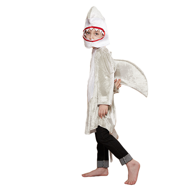 2020 nueva etapa juego traje niños tiburón papel rendimiento traje Halloween fiesta kindergarten grupo ropa image 4