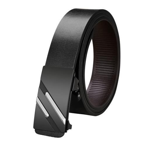 Men's genuine leather invisible toothless automatic buckle belt, unisex versatile casual pure cowhide business pants belt for wholesale