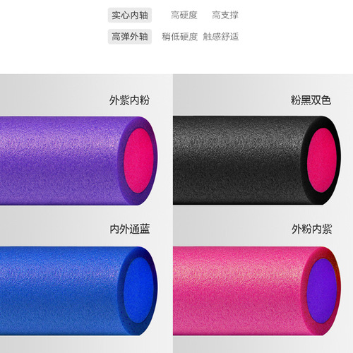 Foam roller epe yoga column fitness muscle relaxation roller massage stick solid glossy black and other colors