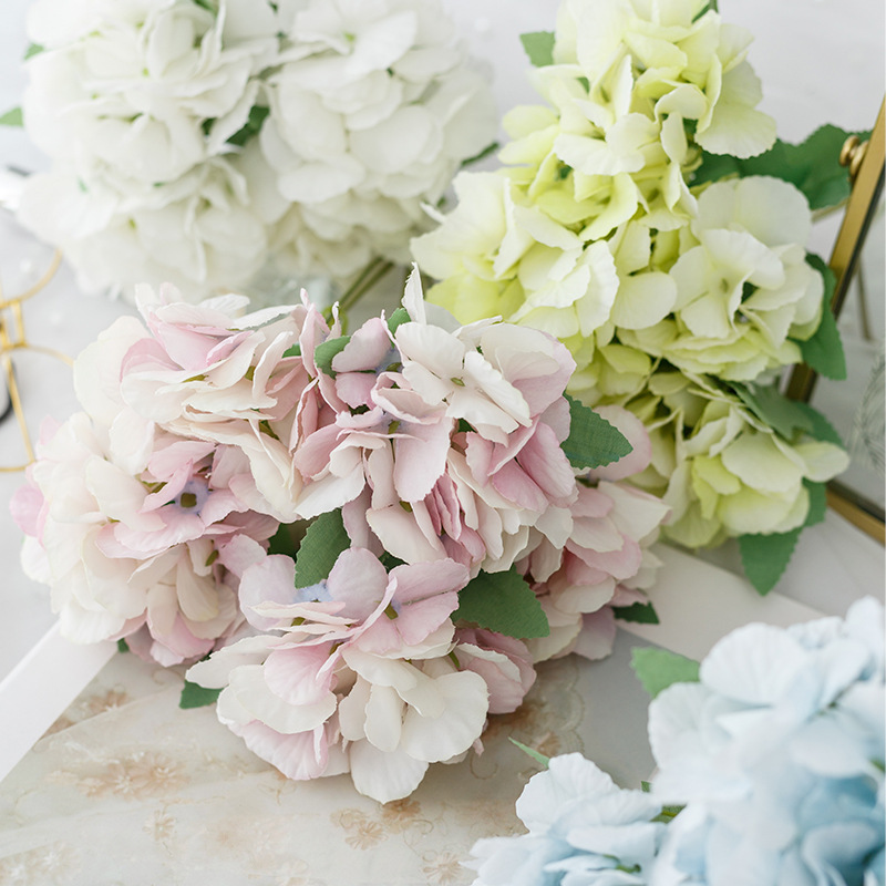 6 branches 8 colors fresh artificial hydrangea artificial flower bouquet silk flower home wedding hand decoration flower _voghion.com