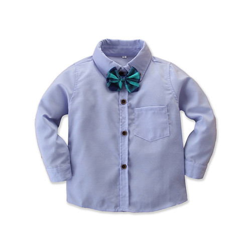 Autumn European and American fashion new gentleman suit for boys: bow tie, long-sleeved shirt + waistcoat + long pants three-piece set