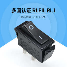 供应RLEIL船型开关 跷板开关RL1-3(W)-C-2-BK/BK-P2两脚两档