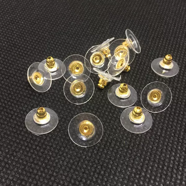 Transparent Frisbee Earplugs Bullet-Shaped Disc Plastic Soft Rubber Ear Plugs Earrings Ear Studs Jewelry Accessories Copper Material