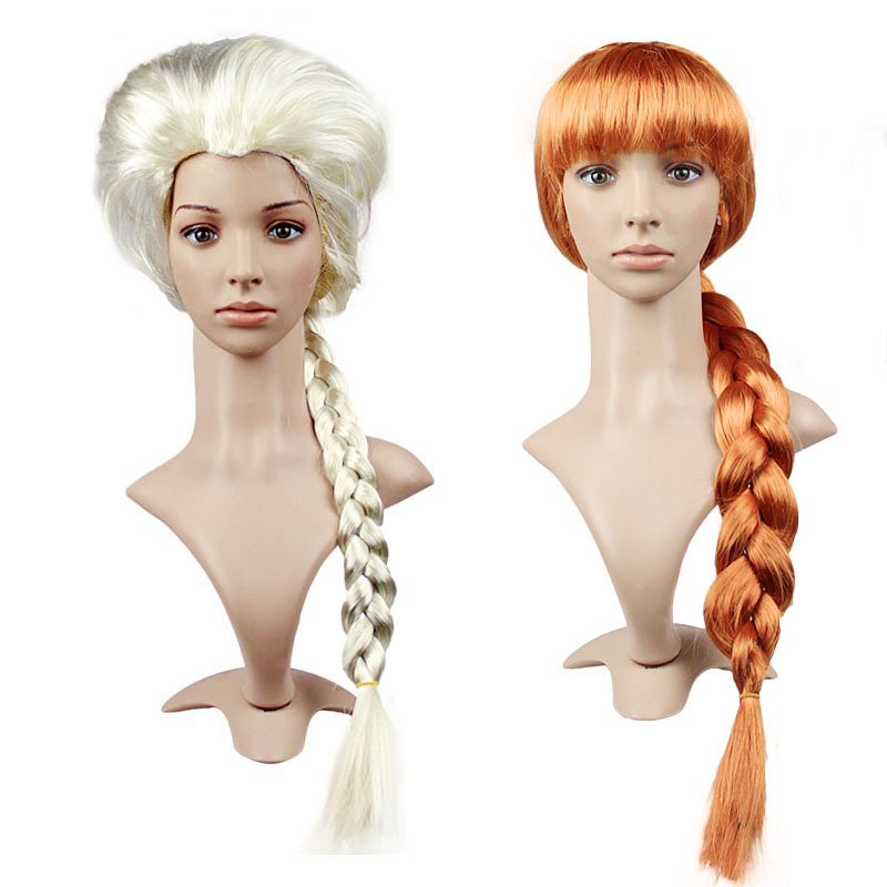 Hielo y nieve vestir Aisha peluca Anna Qiyuan juego de rol apoyos hermanas tocado solo trenza doble trenza gruesa