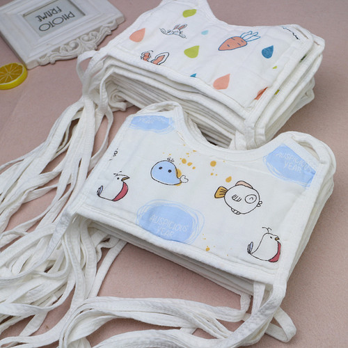 9-layer thickened waterproof bib bib newborn strapped bib saliva towel double-sided
