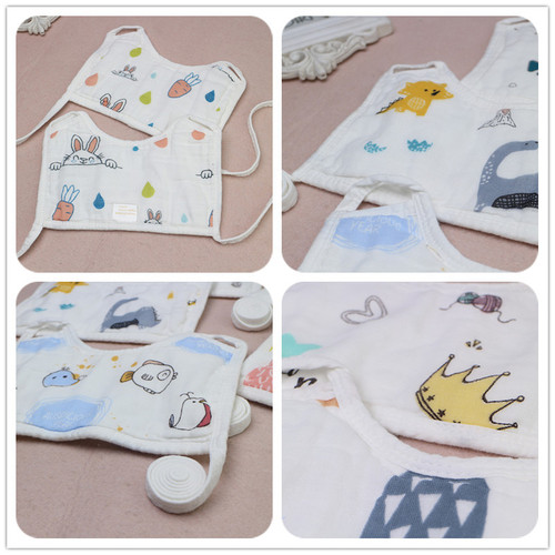 9-layer thickened waterproof bib bib newborn strapped bib saliva towel double-sided