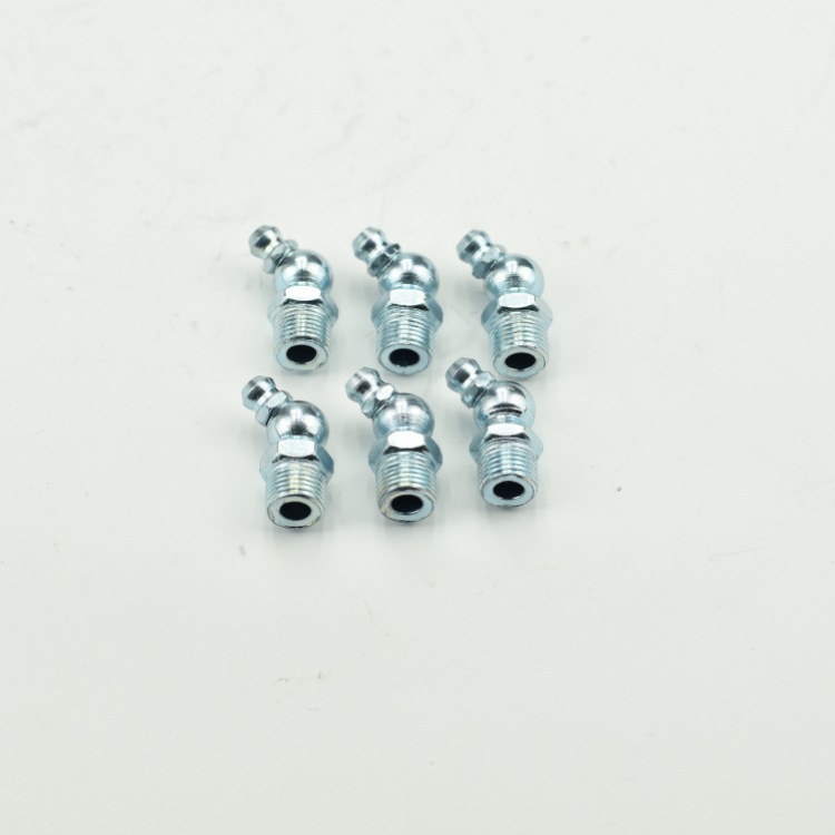 1/8-27npt boquilla de aceite de zinc azul y blanco, pistola de grasa de 90 grados accesorios de grasa lubricante