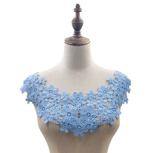 Water -soluble lace collar polyssed shredded filament embroidered…