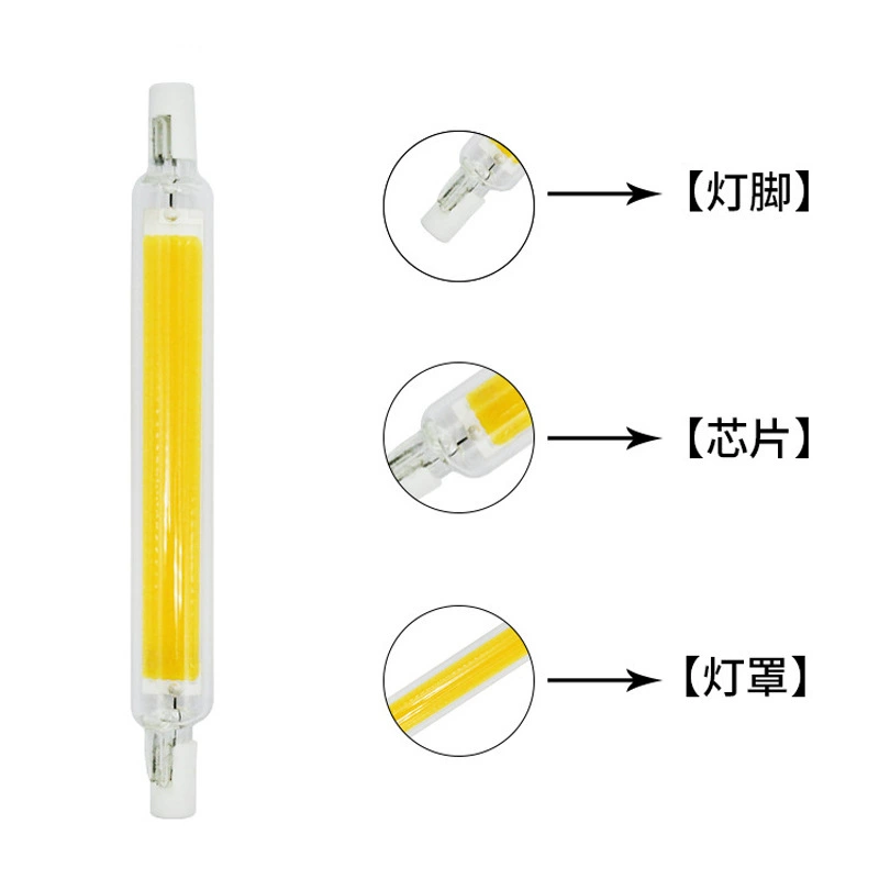 Светодиодная лампа E Gaoliang R7S LED со стеклом COB двойной концевой, горизонтальная вставная, 78 мм 118 мм 189, без указания магазина, кросс-бордер