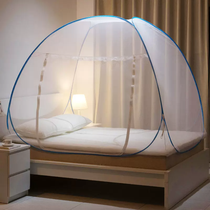 蒙古包蚊帐免安装全底防摔 宿舍单人1.5m加密帐篷蚊帐摆地摊