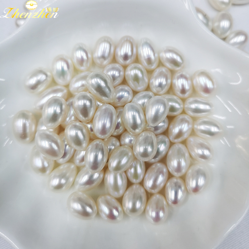 批發7.5-8mm天然淡水珍珠米珠強光散珠顆粒diy飾品手工製作裸珠