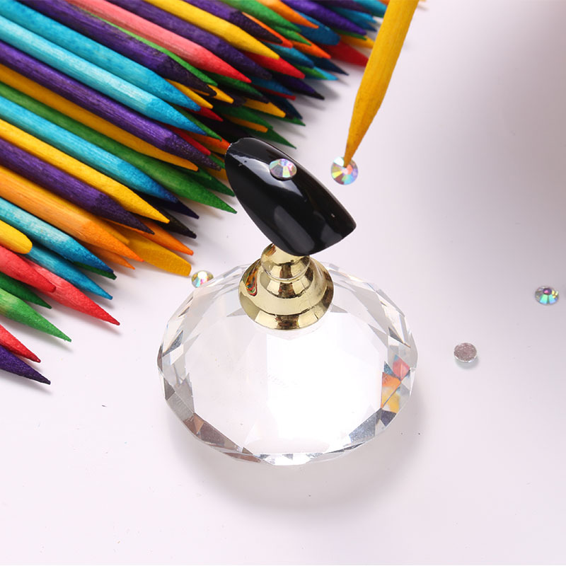 Color de uñas naranja palo belleza palo de madera piel muerta empuje taladro palo de doble cabeza naranja palo 100 bolsas multicolor mezclado