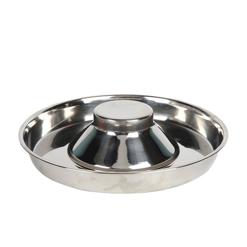 Amazon stainless steel pet anti-eating bowl dog slow food bowl universal anti-choking and anti-fat anti-eating bowl for cats and dogs