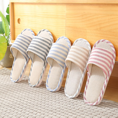 2023 Couple's Linen Slippers Home Interior Anti-slip Men Women Cotton Linen Anti-slip Office Soft Sole Wood Floor Quiet
