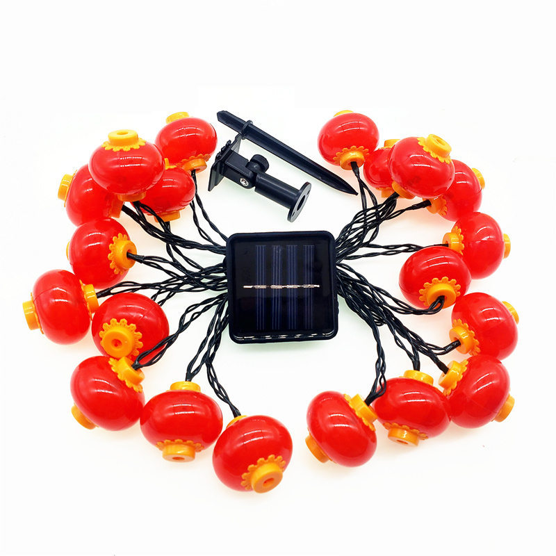 LED luz solar cadena rojo linterna festivo jardín luz Navidad Festival Año Nuevo luces al aire libre impermeable luces decorativas