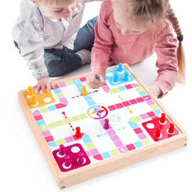 木质盒二十合一多功能游戏棋斗兽棋儿童棋亲子互动游戏飞行棋玩具