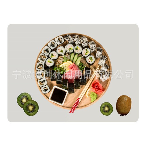 Japanese-Korean Ins Nordic style Morandi student children 4030 silicone dinner mat heat insulation tableware simple factory