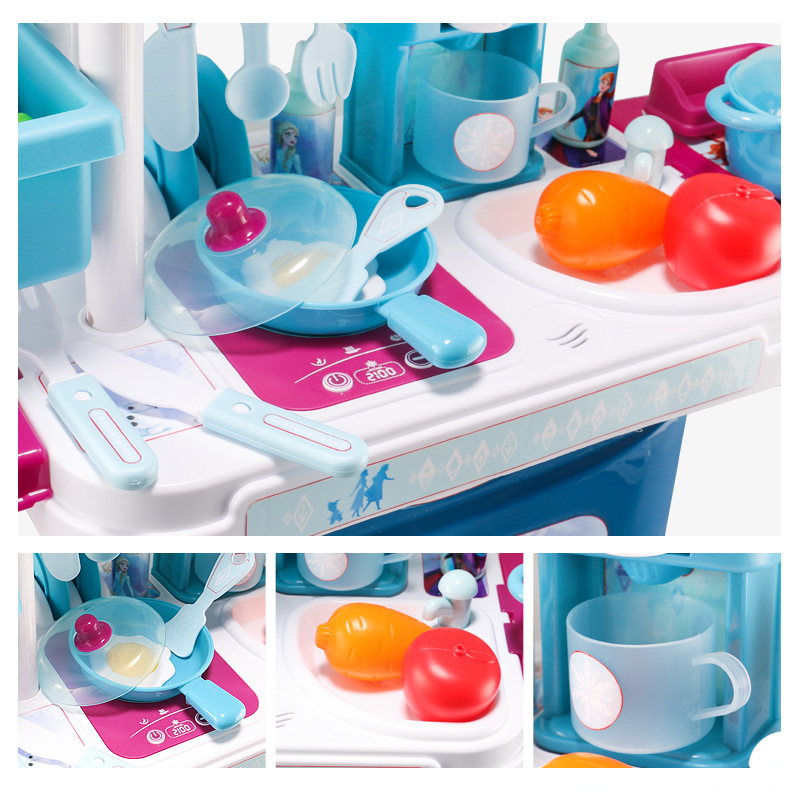 アナと雪の女王の子供の台所のおもちゃセットのシミュレーションの料理道具の女の子のままごとの料理のご飯の赤ちゃんの3-6歳の5
