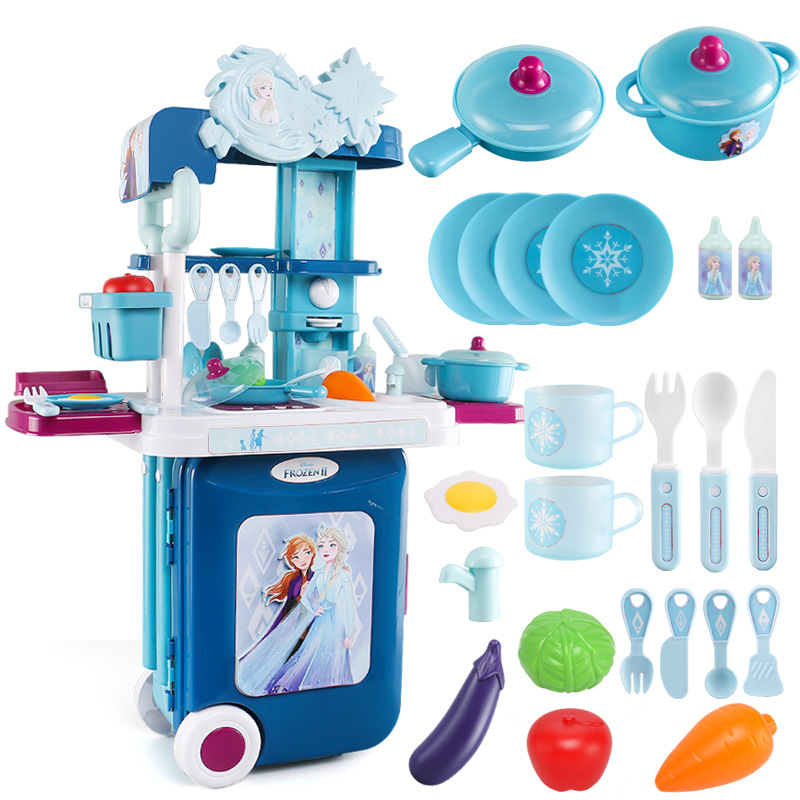 アナと雪の女王の子供の台所のおもちゃセットのシミュレーションの料理道具の女の子のままごとの料理のご飯の赤ちゃんの3-6歳の5