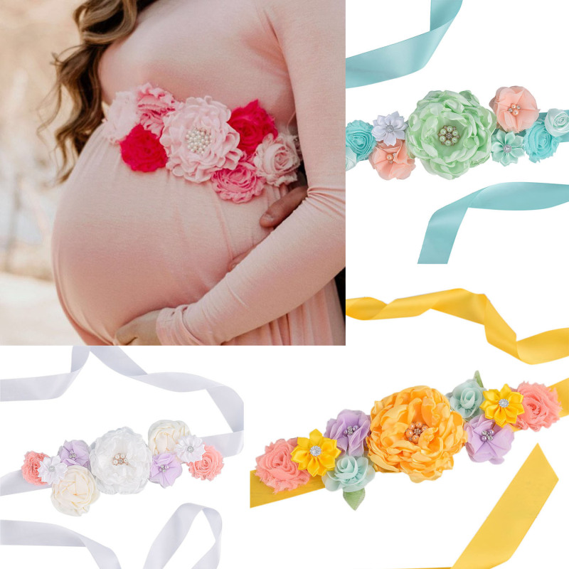 European and American pregnant women Photo belt gift photo studio shooting props bridal dress flower waist band waist
