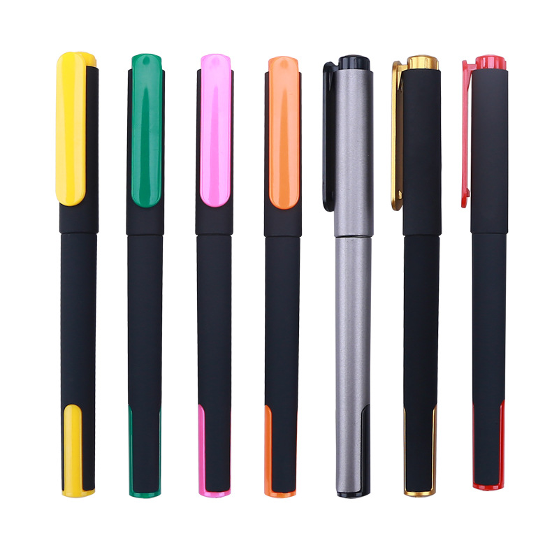 Nuevo 699 pluma de gel pluma de publicidad personalizada pluma de agua negro negocio Hotel Impresión logotipo de pintura de metal pegamento en aerosol