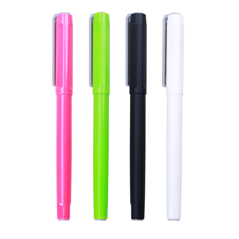 Bolígrafo de gel fresco simple bolígrafo pluma de publicidad pluma de agua personalizada pluma de firma negro Logotipo de impresión cuadrado titular de la pluma