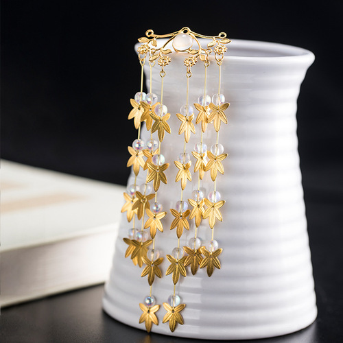 Ancient style hairpins, costumes and headwear, tassel hairpins, ancient Hanfu super fairy hair accessories 15.6GF096