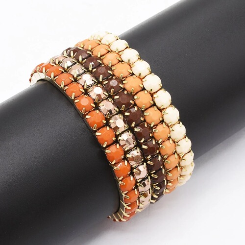 Direct Factory Sale Celebrity Street Style Layered Fresh Girl Exaggerated Five-Set Multi-Strand Acrylic Color Bracelets