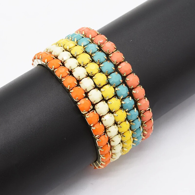 Factory Direct Star Street multi-layer small fresh bracelet women's exaggerated five-set multi-strand acrylic color bracelet Factory Direct Star Street multi-layer small fresh bracelet women's exaggerated five-set multi-strand acrylic color bracelet