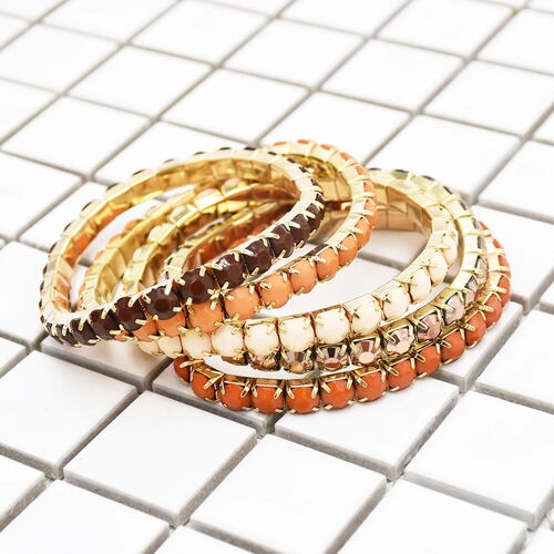 Direct Factory Sale Celebrity Street Style Layered Fresh Girl Exaggerated Five-Set Multi-Strand Acrylic Color Bracelets