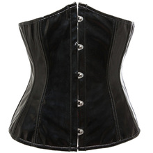 corset 歐美性感短款PU皮質腰夾宮廷束身衣 女士塑身衣批發
