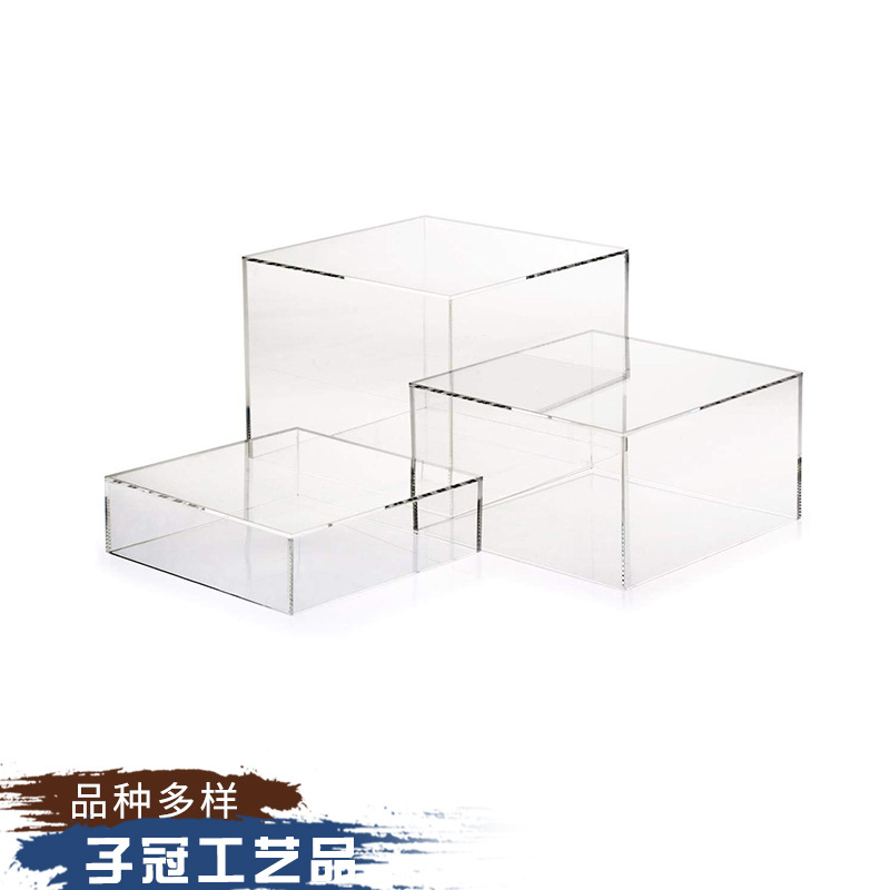 批发亚克力展架套装 三件套透明展示架 花草食品陈列盒