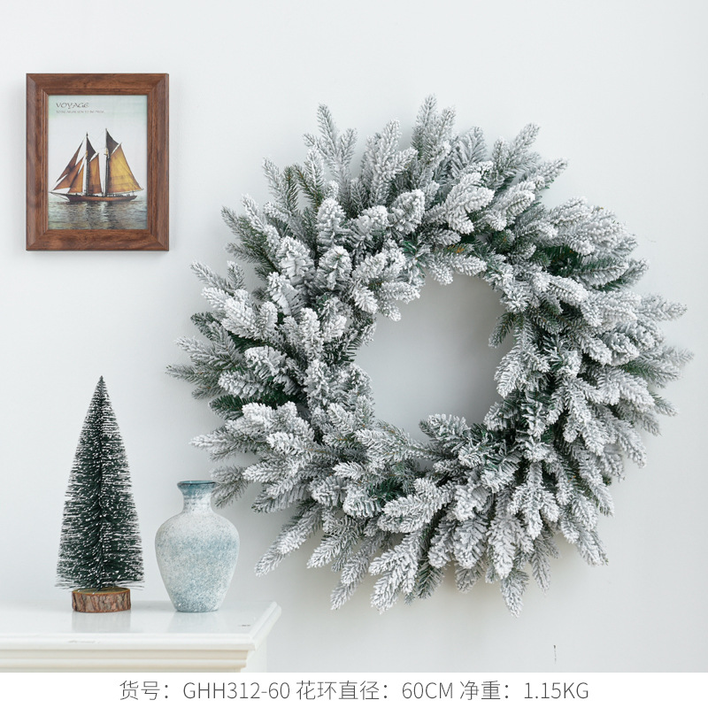 60cm mezclado hoja de nieve Garland D