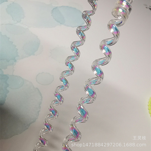 Korean version thin transparent AB color phone wire loop laser shiny colorful shiny colored bracelet headband head tie factory direct sales