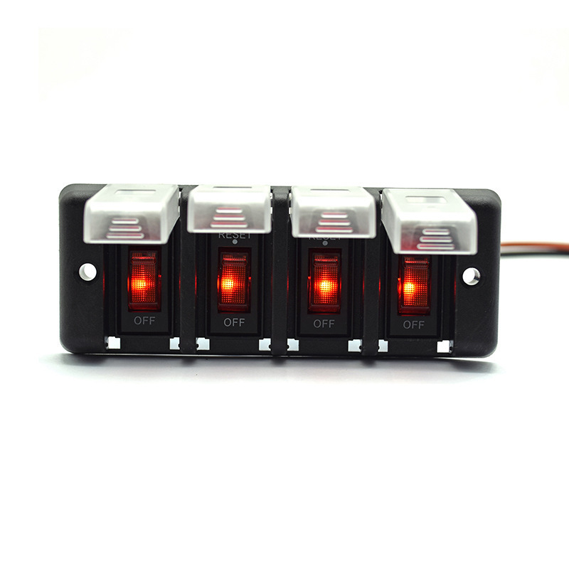 游艇汽车房车4位组合船型开关on-off两档带防尘防水盖 组合开关