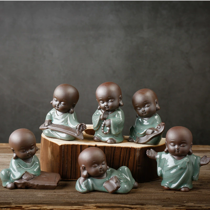 Изысканный фиолетовый песок маленький монах чай домашнее животное керамика фортепиано шахматы каллиграфия и живопись дзен ремесла удача маленькие украшения кунг-фу чайная церемония