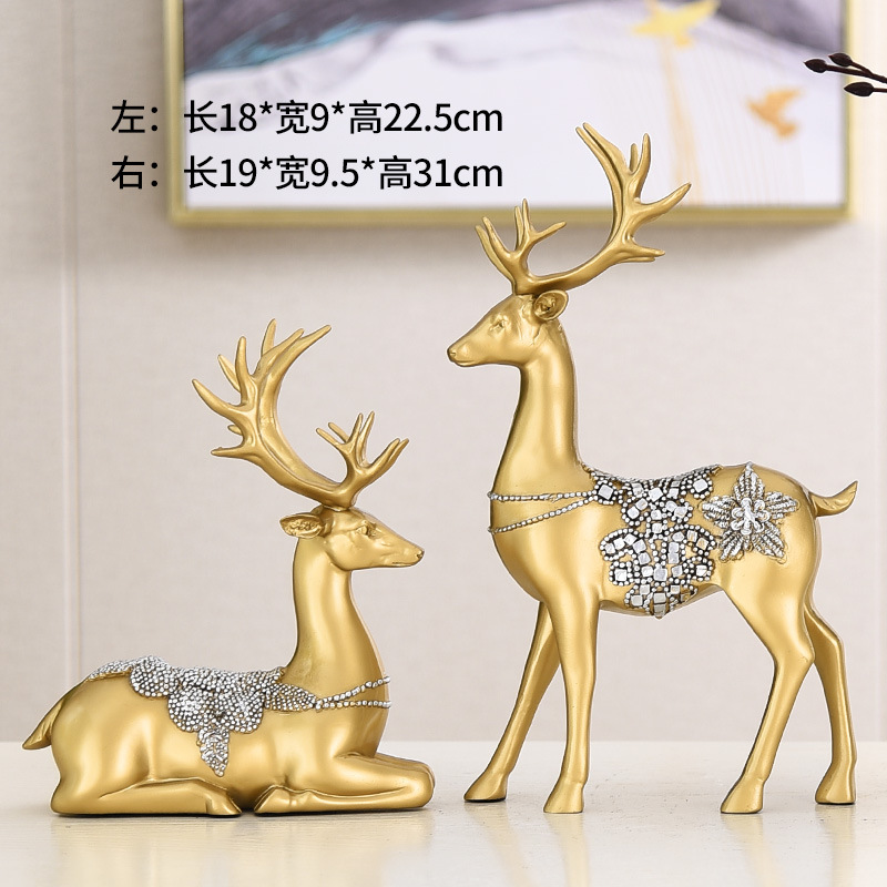 JKD1433G 스몰 사이즈 새로운 황금 커플 사슴 장식품