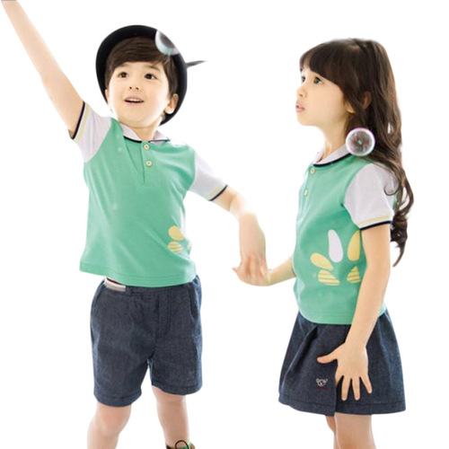 Pure Cotton School Uniform Korean Version New Kindergarten Teacher's Uniform College Summer Dress Short Sleeve Class Uniform Primary School June 1st Performance Uniform