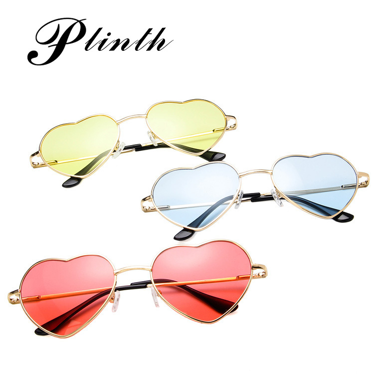 Cross-border supply of new metal love sunglasses heart-shaped ocean sunglasses female Net red heart sunglasses