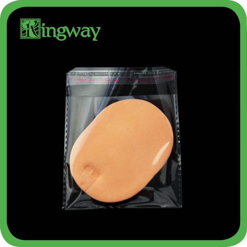 供应OPP透明自粘袋 厂家直销化妆粉扑包装胶袋 透明不干胶塑料袋