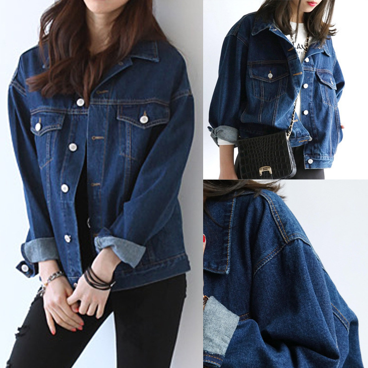 Women's Clothing Denim Jacket Women's Loose BF Style Short Couple Slim Student Denim Jacket_voghion.com