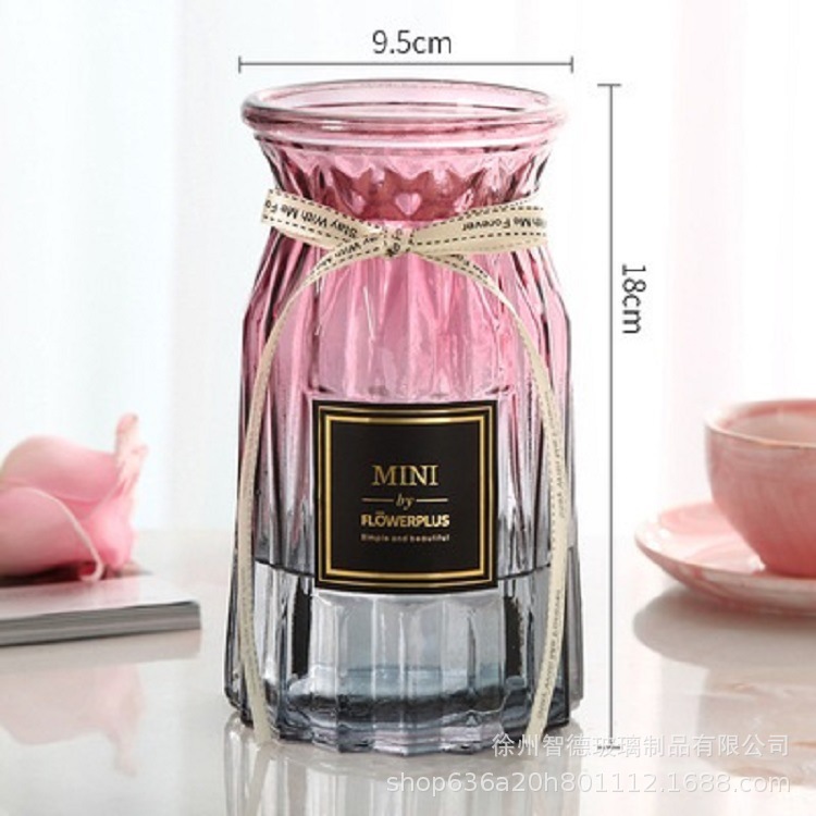 Al por mayor simple origami florero de cristal de color florero simple decoración de la sala de estar florero hidropónico florero