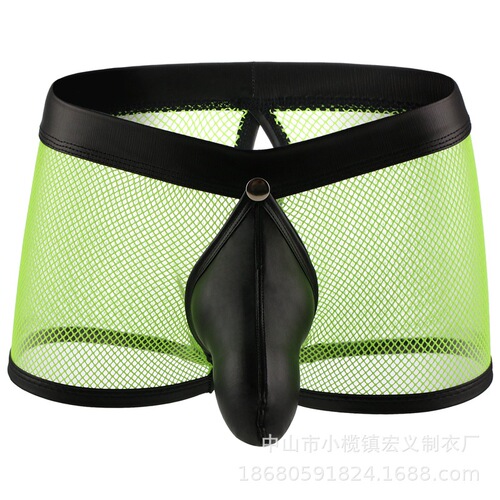 Men's Sexy Boxer Briefs Gladiator Mesh Breathable Sexy Open File Hollow Hair Delivery