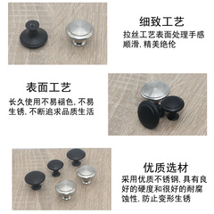 Stainless steel brushed metal mushroom handle cabinet knob for kitchen cabinets and wardrobe drawers, simple brushed finish, factory direct supply