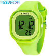 SYNOKE热销果冻韩版男女学生电子表女防水七彩夜光硅胶电子表情侣