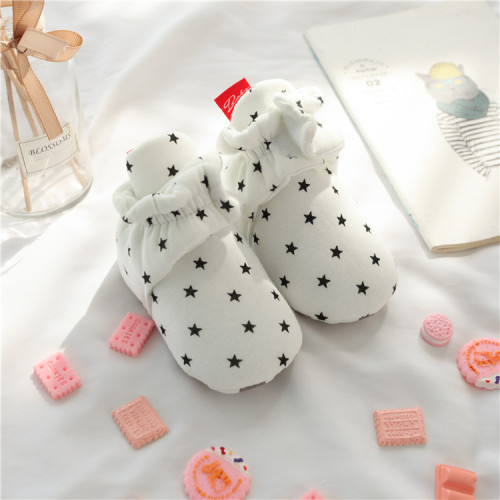 Hansheng baby socks, pure cotton baby shoes, soft-soled front shoes, high-top warm shoes, spring, autumn and winter styles