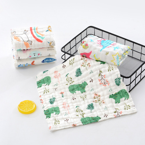 Six-layer gauze baby towel seersucker high-density children's towel pure cotton children's face towel infant face towel