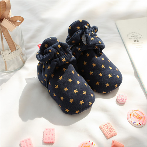 Hansheng baby socks, pure cotton baby shoes, soft-soled front shoes, high-top warm shoes, spring, autumn and winter styles